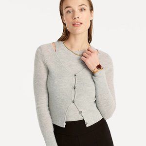 J. Crew Featherweight cashmere cropped cardigan sweater, Small